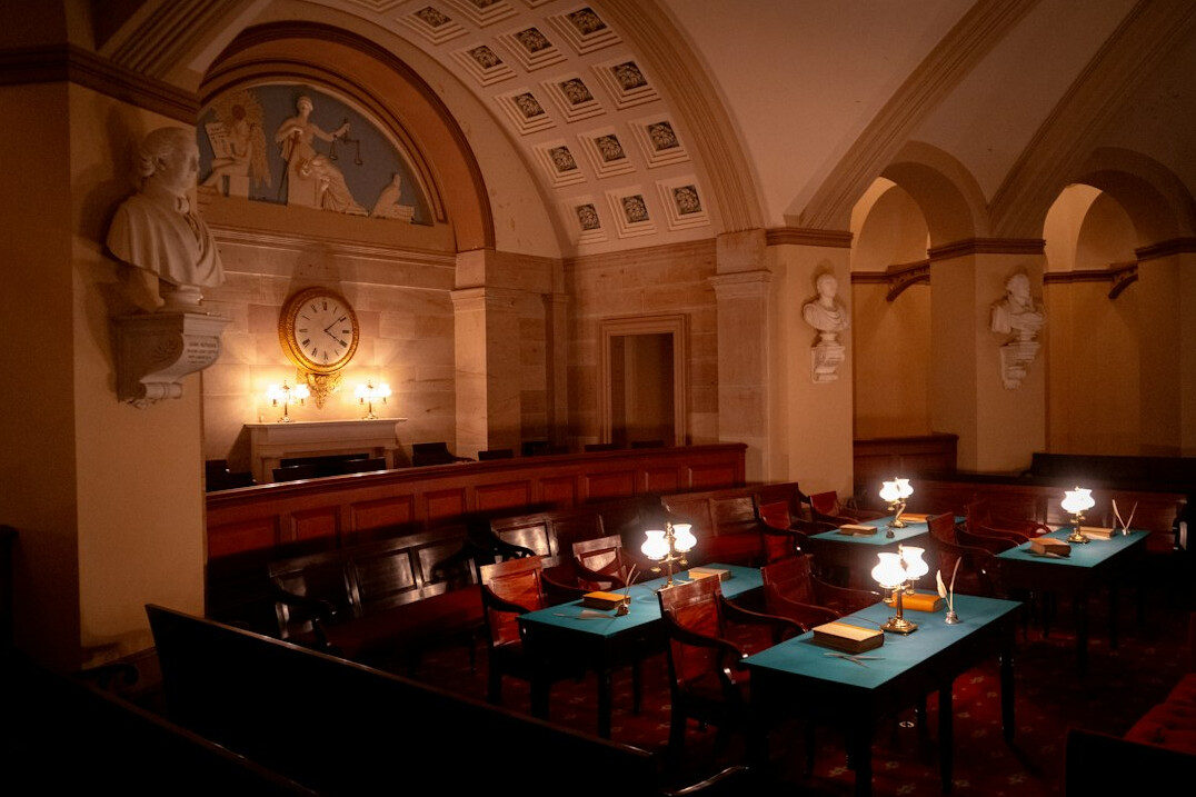 courtroom trial scene
